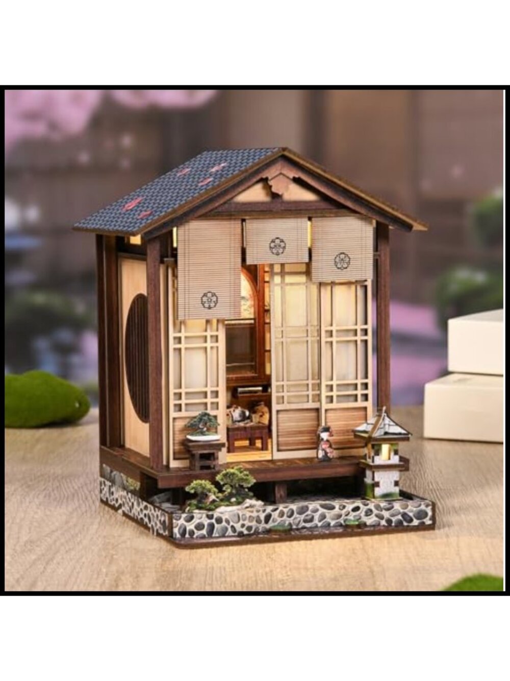 DIY Miniature House Kit 3D Wooden Puzzle Book Nook Bookshelf Decor Gift for